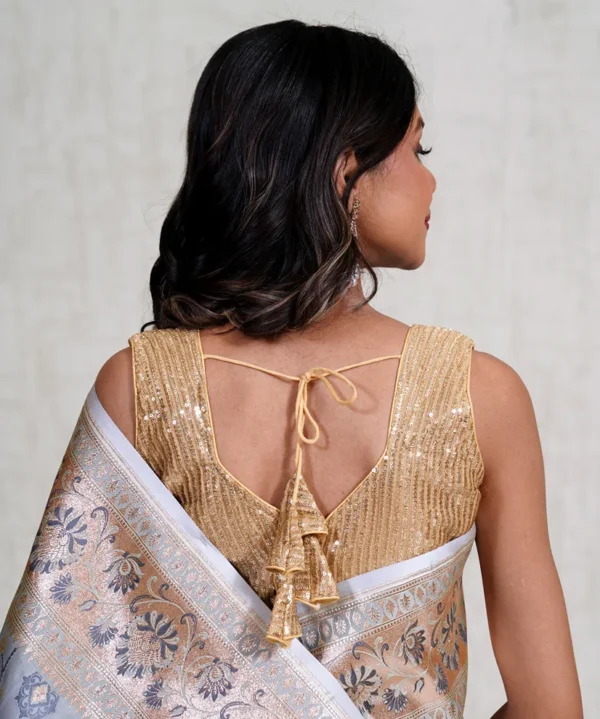 Regal Grey Banarasi Katan Silk Saree with Handwoven Jal Design