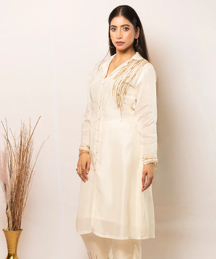 Ivory Lumina Silk Co-ord Set