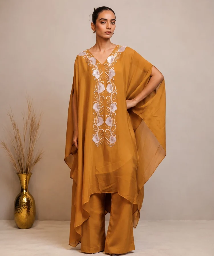 Honey Bloom Kaftan Co-ord Set For Women